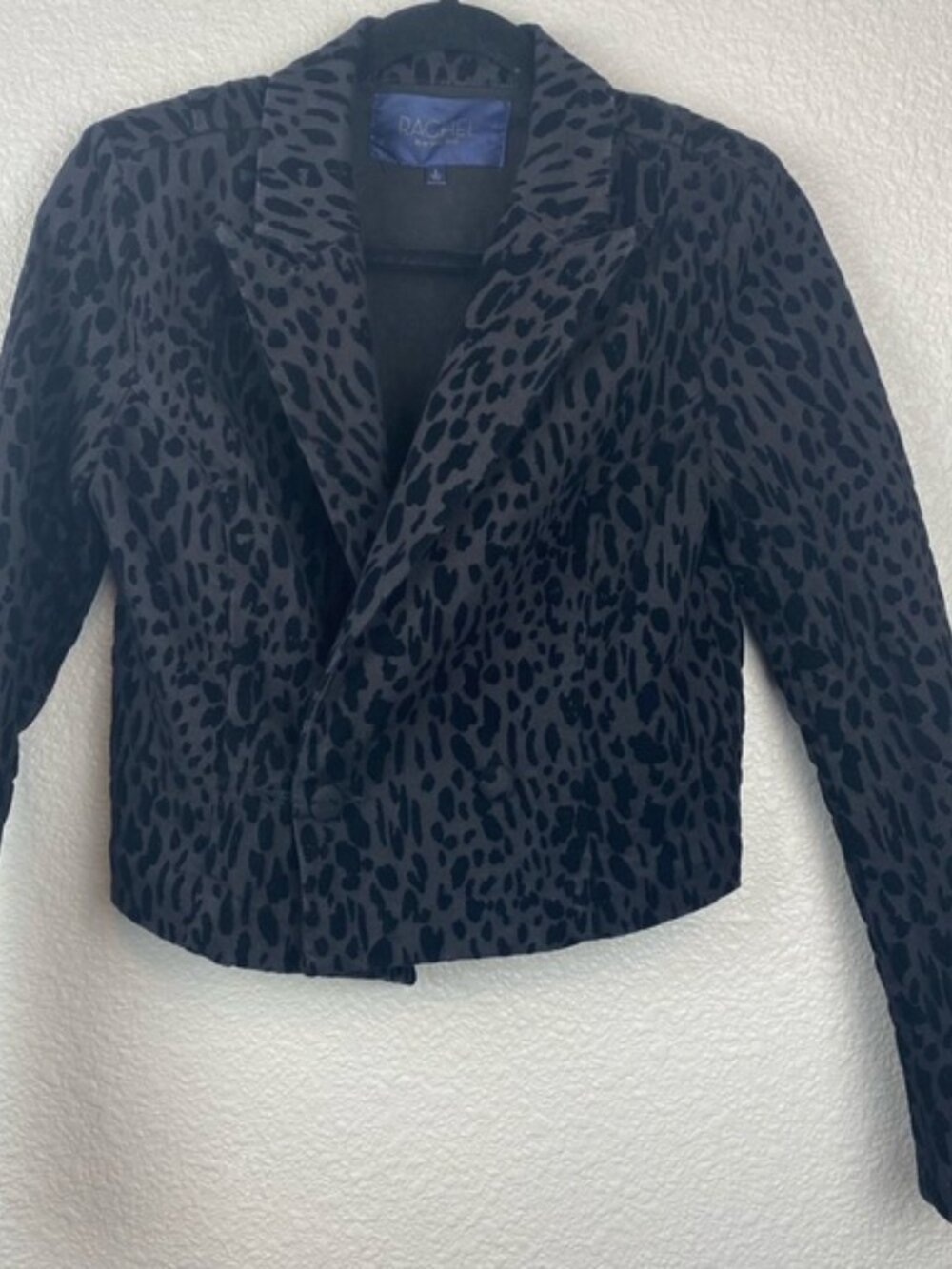 RACHEL ROY Cropped Leopard Flocked Print Jacket - XXL - Picture 2 of 5